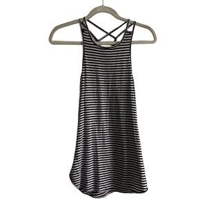 Calia Women XS Gothic Plum Striped Double Strappy Back Body Breeze Tank Top NWT